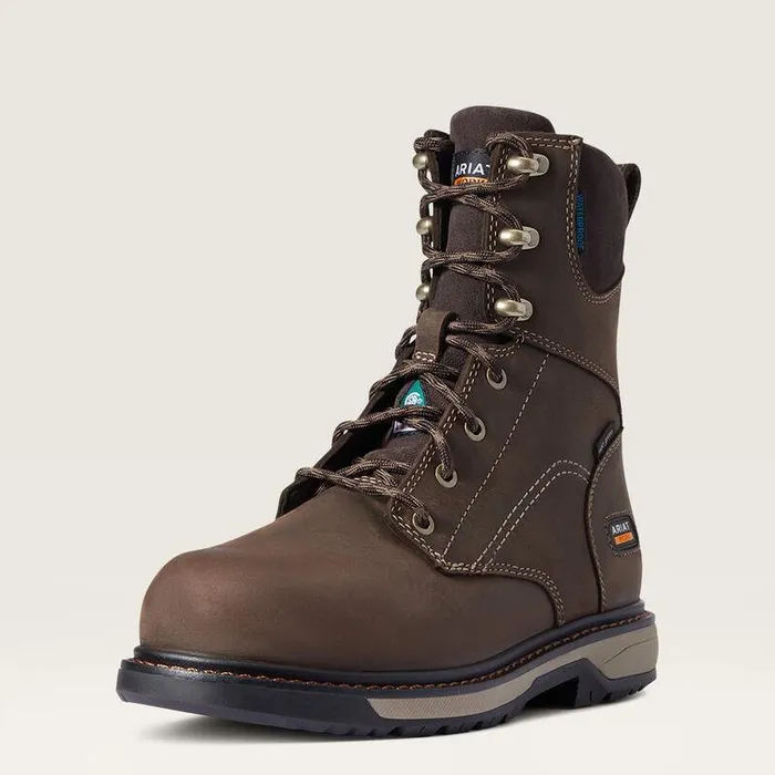 Women Work Boots and Shoes Ariat Riveter 8quot CSA Glacier Grip Waterproof 400g Composite Toe Work Boot Dark Brown