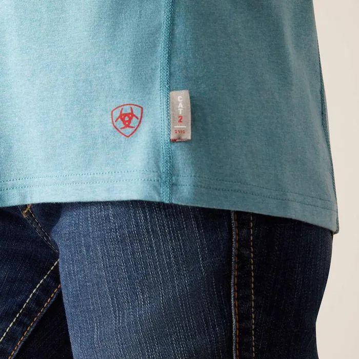 Women Workwear Ariat FR Air Henley Top Norse Blue Space Dye Women Workwear Ariat FR Air Henley Top Norse Blue Space Dye