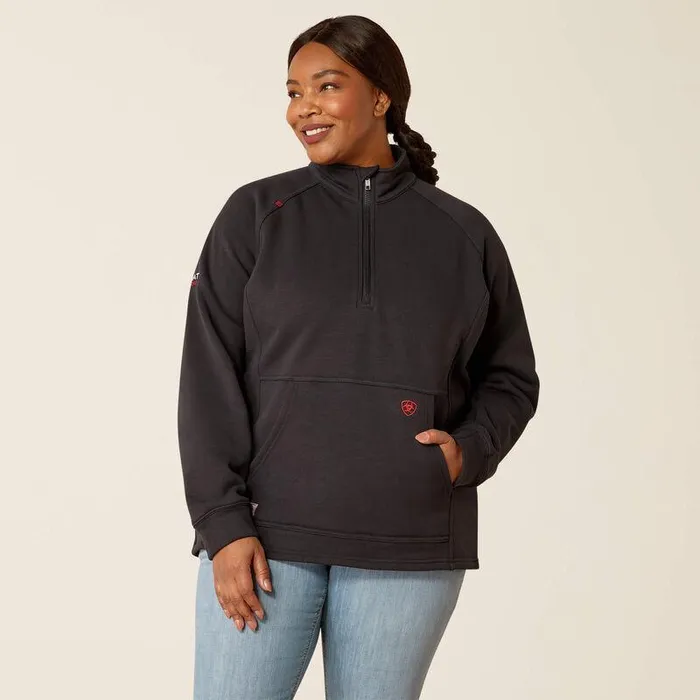 Women Workwear Ariat FR Primo Fleece 20 14 Zip Sweater Black Women Workwear Ariat FR Primo Fleece 20 14 Zip Sweater Black