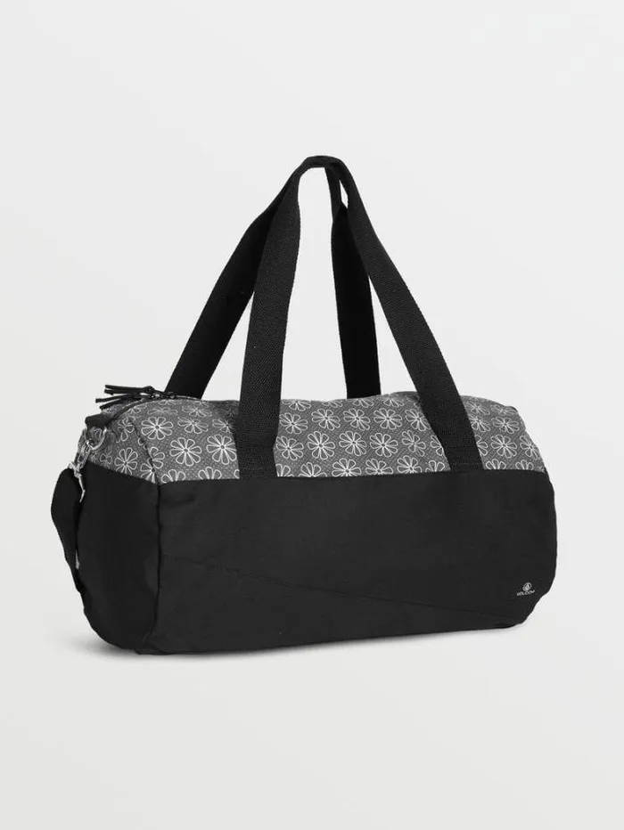 Womens Bags and Backpacks Volcom Schoolyard Canvas Duffel 8211 BlackWhite
