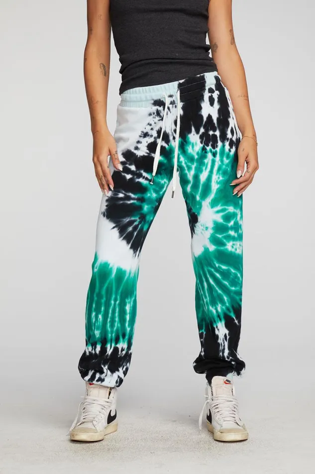 Womens Bottoms Chaser Brand Cotton Fleece Joggers With Rib And Shoestring Tie