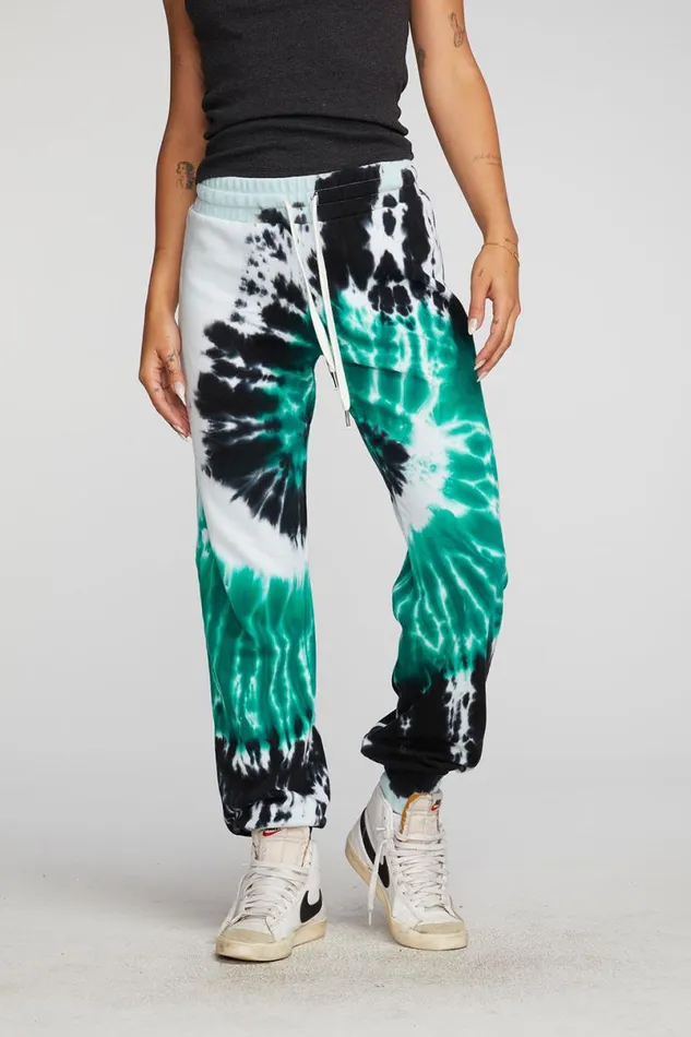 Womens Bottoms Chaser Brand Cotton Fleece Joggers With Rib And Shoestring Tie