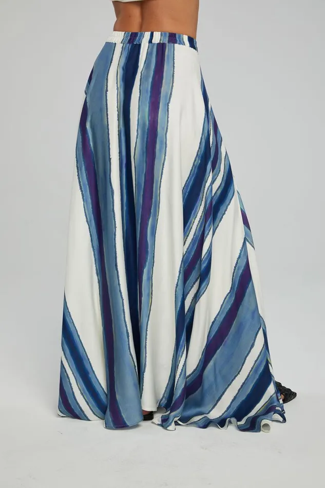 Womens Bottoms Chaser Brand Hazel Maxi Skirt 8211 Pacific Stripe