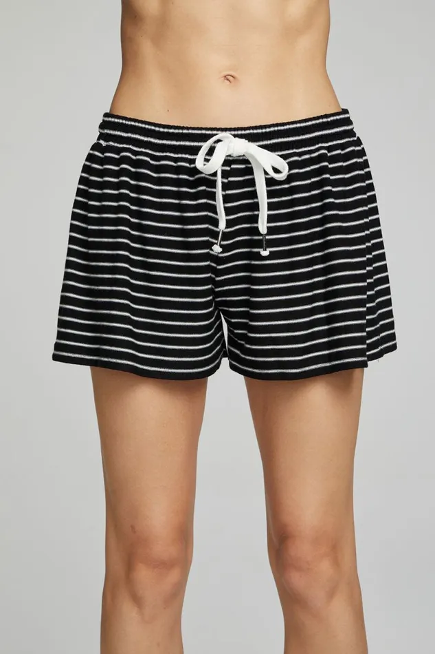 Womens Bottoms Chaser Brand Paseo Shorts 8211 Black And White Stripe