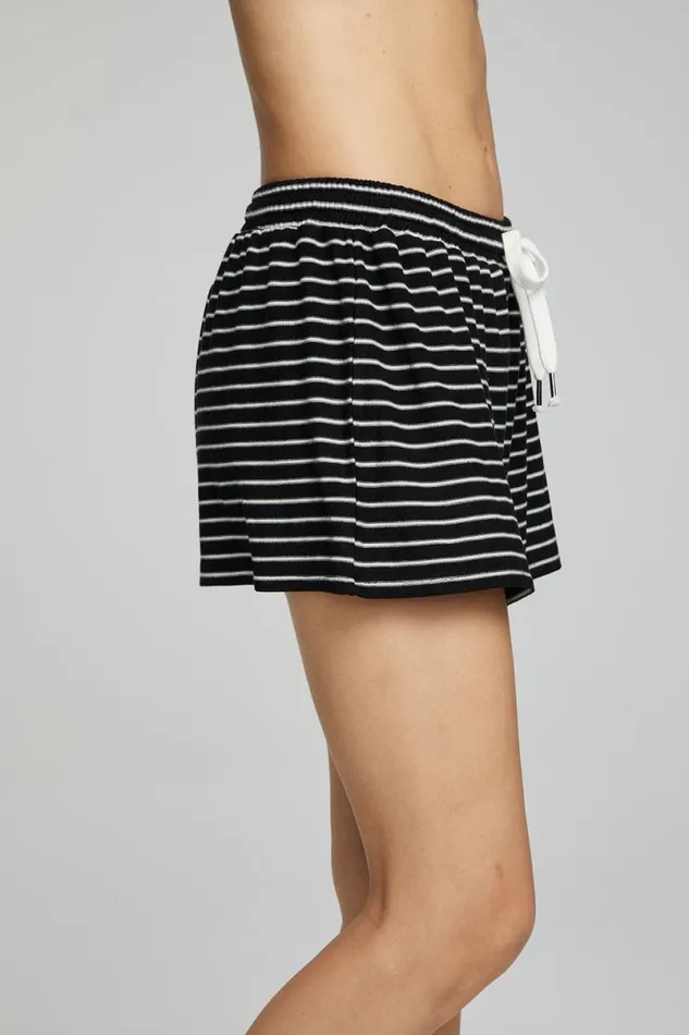 Womens Bottoms Chaser Brand Paseo Shorts 8211 Black And White Stripe