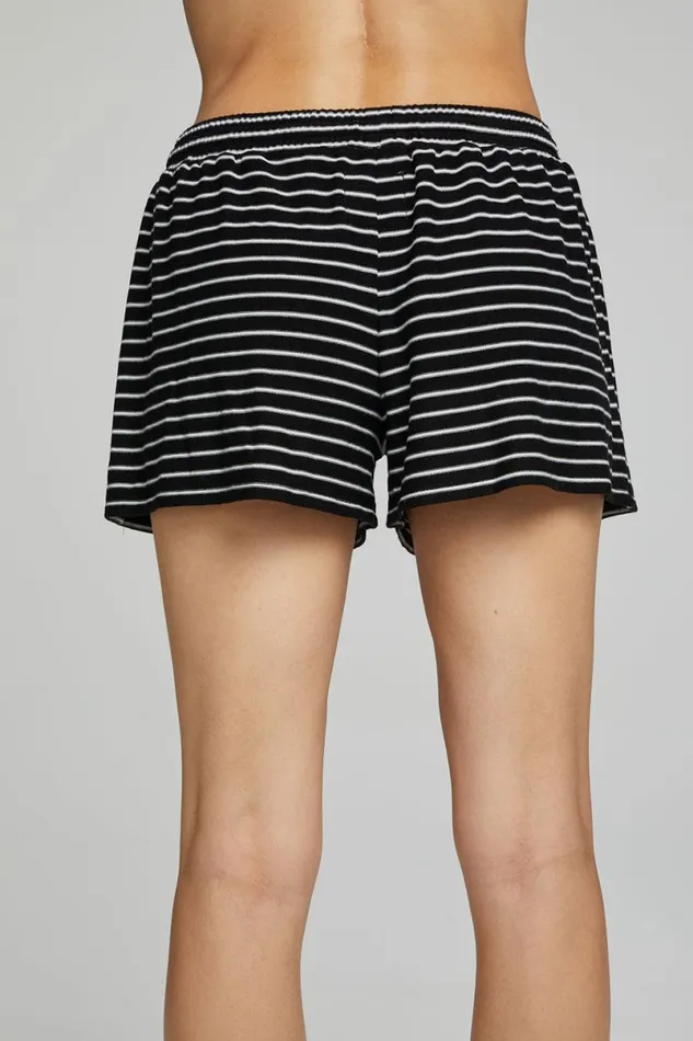 Womens Bottoms Chaser Brand Paseo Shorts 8211 Black And White Stripe