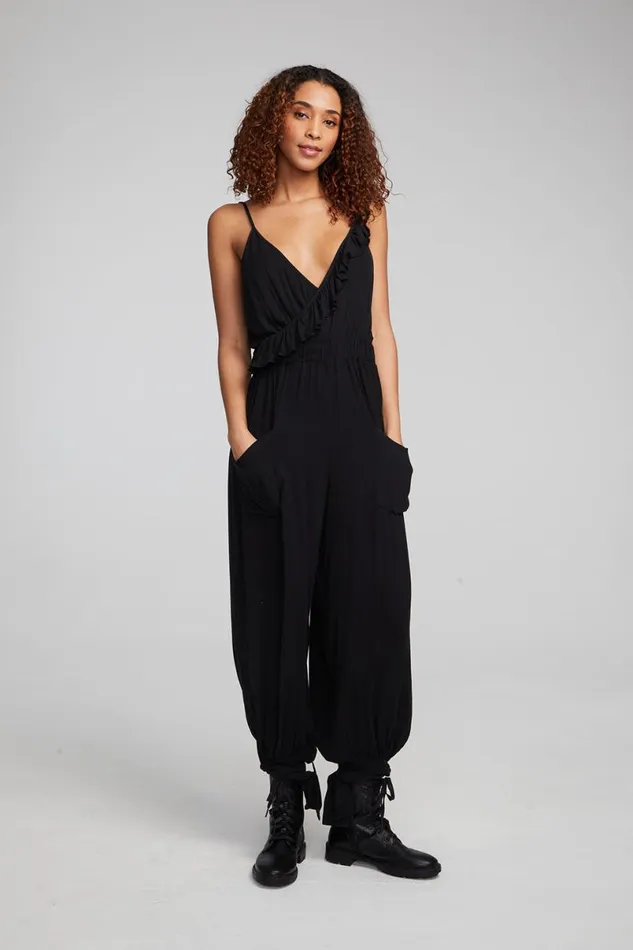 Womens Bottoms Chaser Brand Slash Shadow Black Jumpsuit
