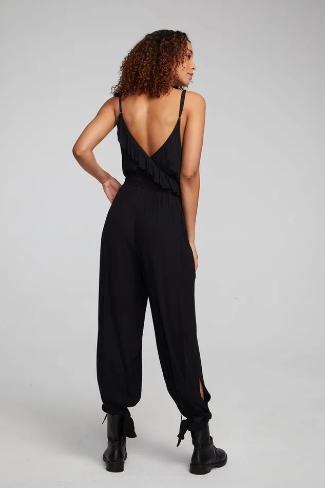 Womens Bottoms Chaser Brand Slash Shadow Black Jumpsuit