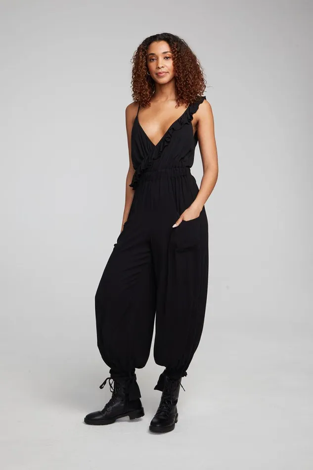 Womens Bottoms Chaser Brand Slash Shadow Black Jumpsuit