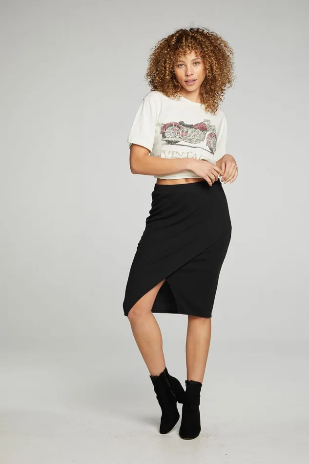Womens Bottoms Chaser Brand Wrap Front Pencil Skirt