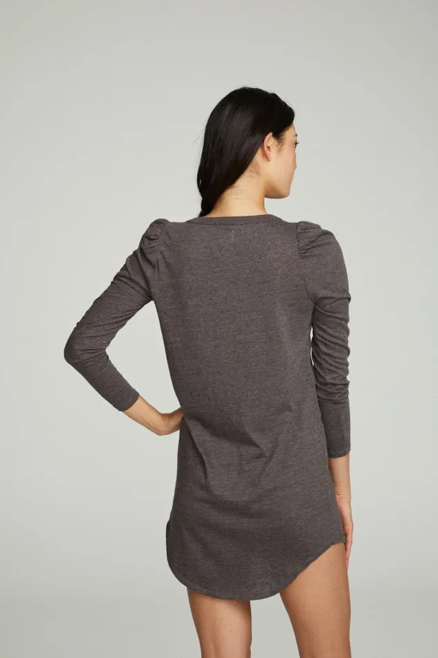 Womens Dresses Chaser Brand Puff Sleeve Shirttail Hi Lo Dress