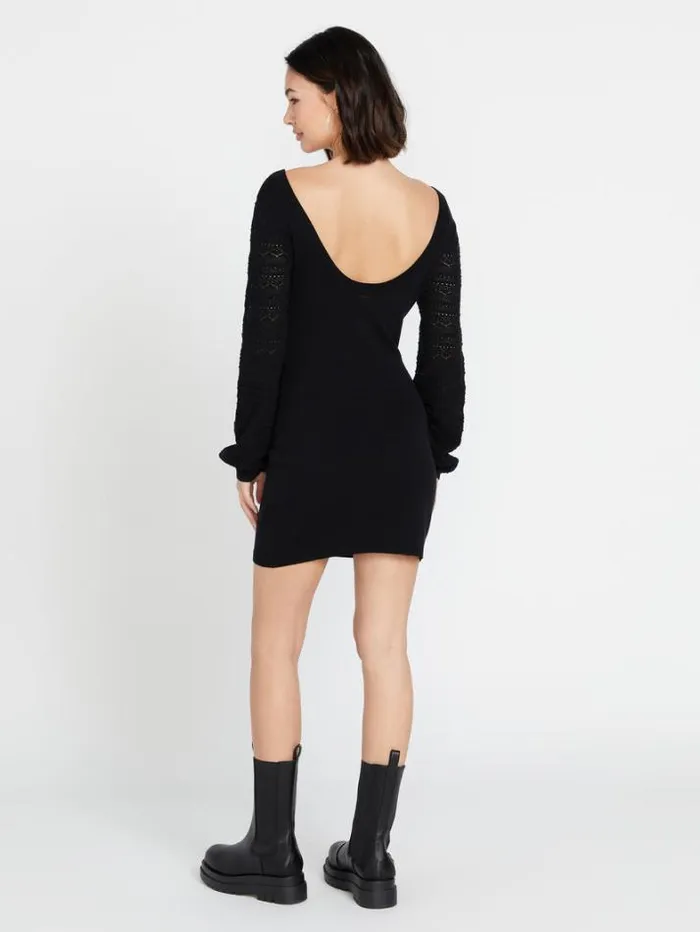 Womens Dresses Volcom Cozy Babe Sweater Dress 8211 Black