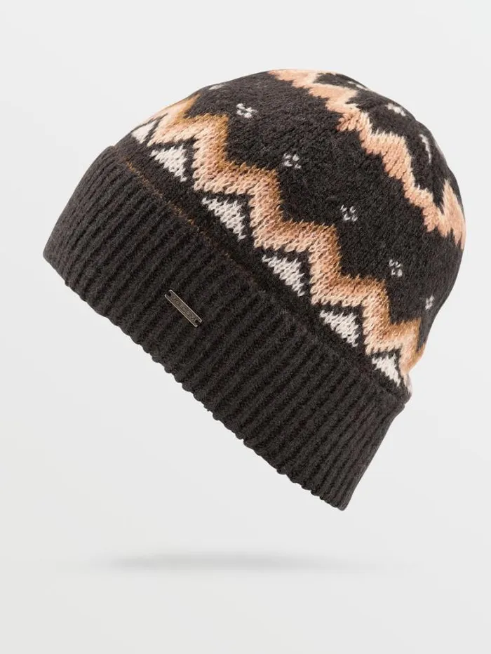 Womens Hats and Beanies Volcom Not Fairisle Beanie 8211 Vintage Black