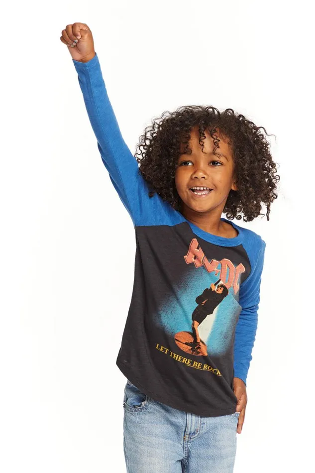WomensKids Music Chaser Brand ACDC Let There Be Rock Baseball Tee