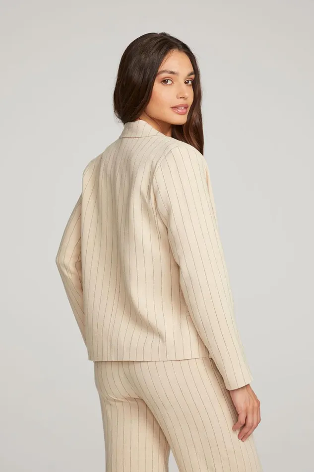 Womens Loungewear Chaser Brand Santanaa White Pinstripe Blazer