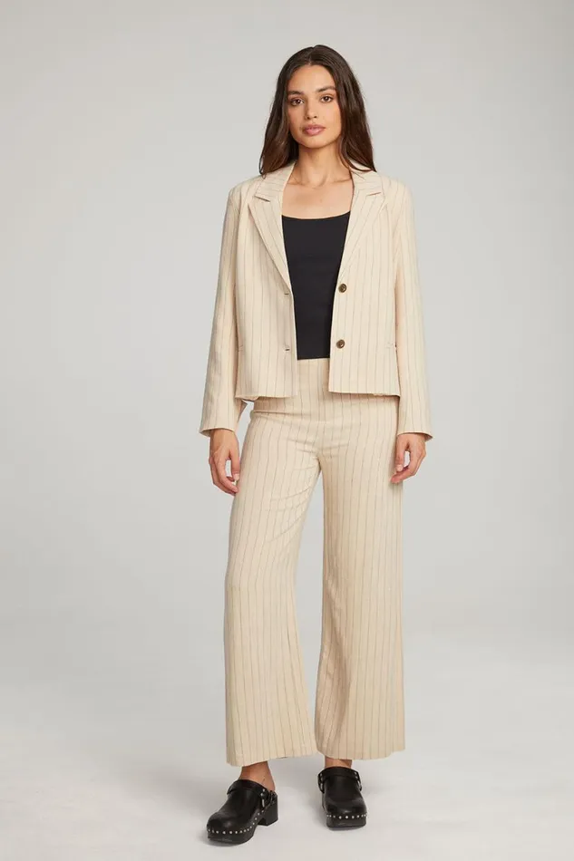 Womens Loungewear Chaser Brand Santanaa White Pinstripe Blazer