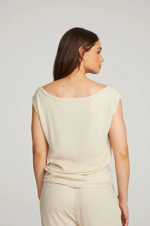 Womens Loungewear Chaser Brand Sleeveless Bark Dolman Tee