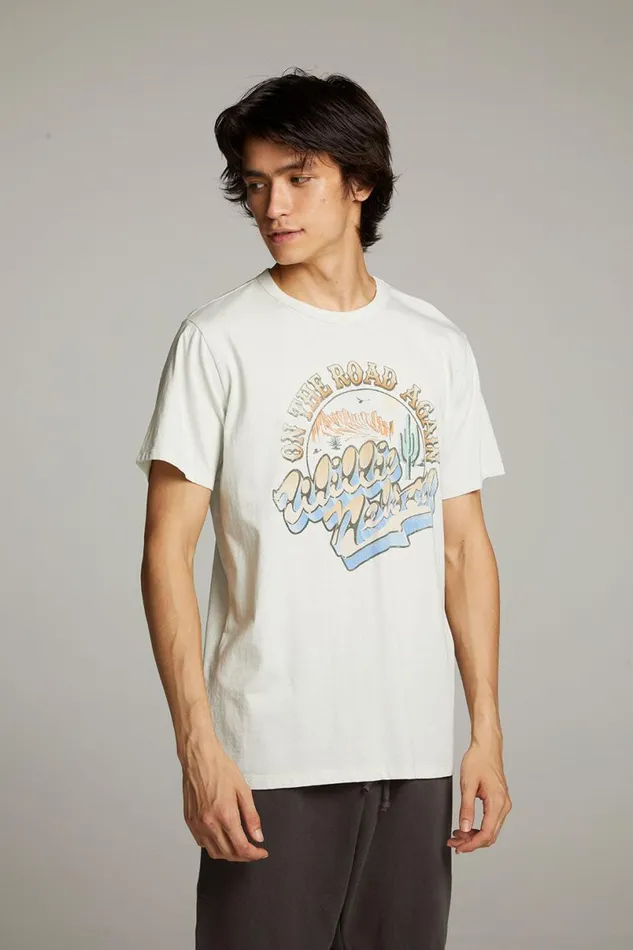 WomensMens Music Chaser Brand Willie Nelson On The Road Again Crew Neck Tee