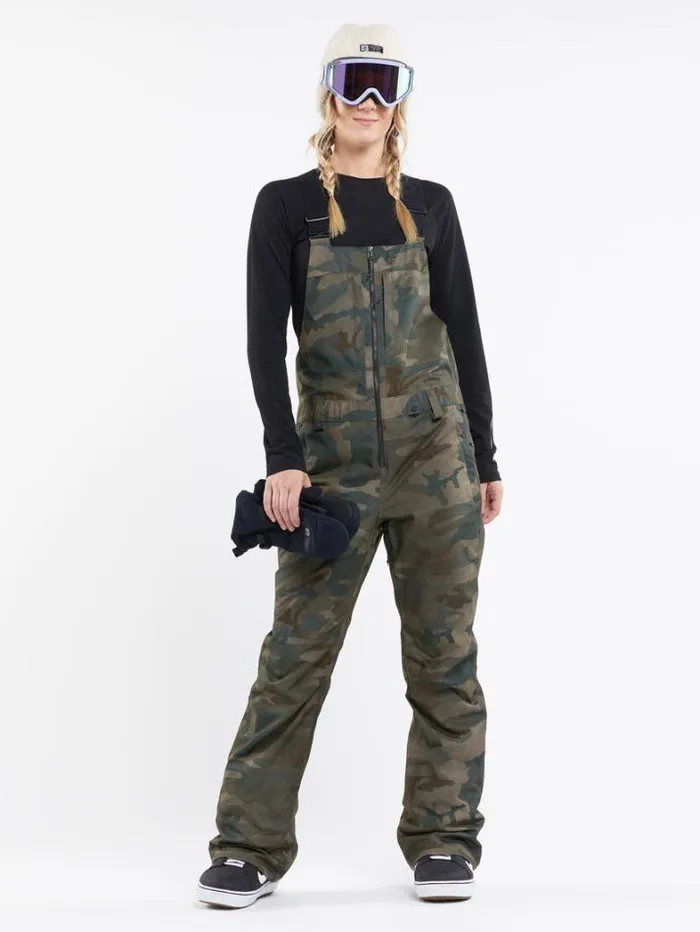 Womens Pants Volcom Swift Bib Overalls 8211 Cloudwash Camo