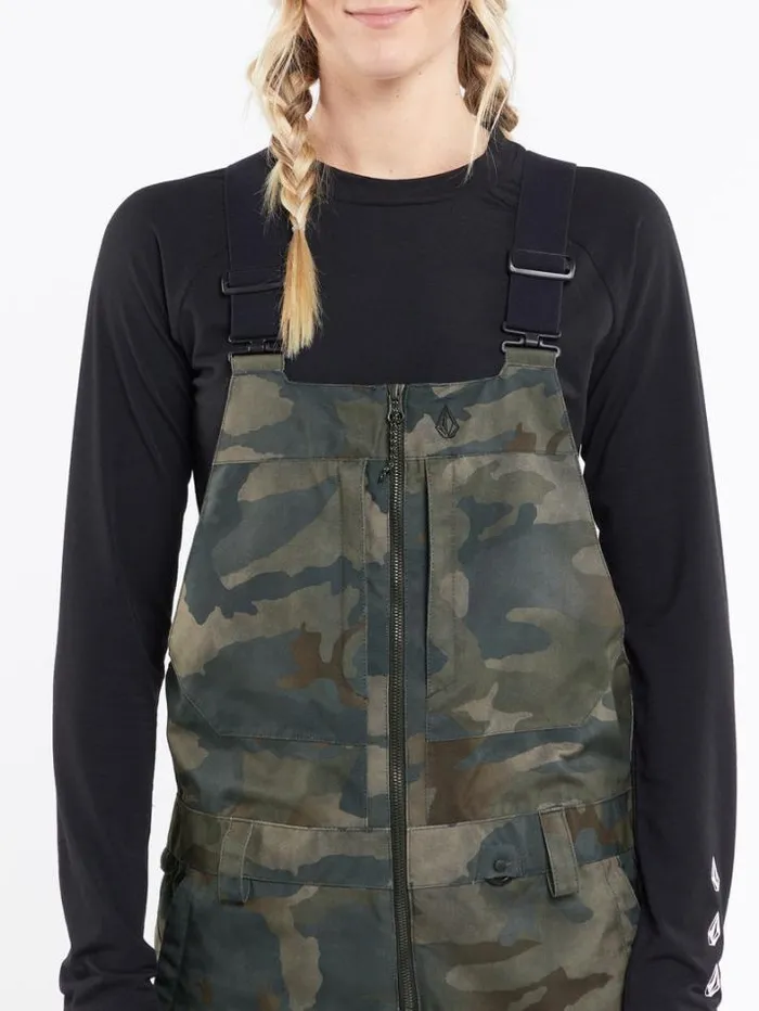 Womens Pants Volcom Swift Bib Overalls 8211 Cloudwash Camo