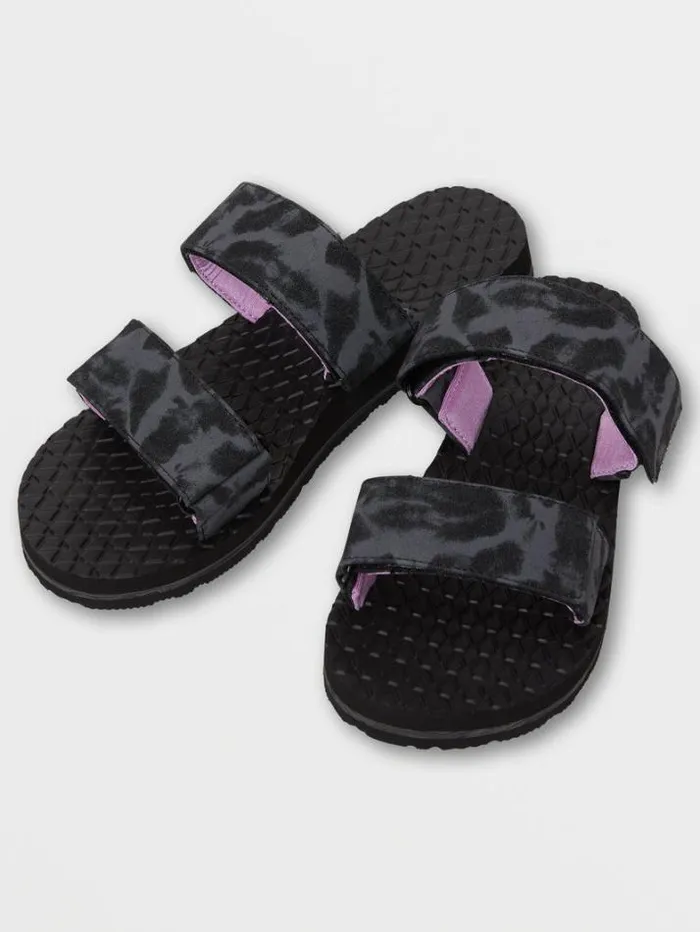 Womens Sandals Volcom Eco Recliner Slide 8211 Black Out