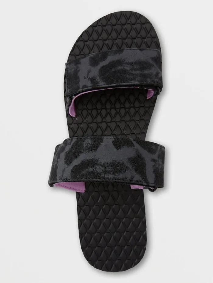 Womens Sandals Volcom Eco Recliner Slide 8211 Black Out