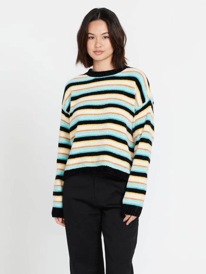 Womens Sweaters and Cardigans Volcom Bubble Tease Sweater 8211 Glacier Blue