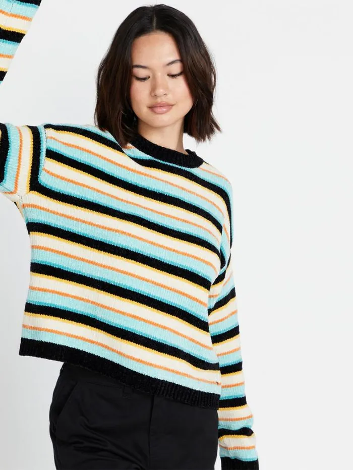 Womens Sweaters and Cardigans Volcom Bubble Tease Sweater 8211 Glacier Blue