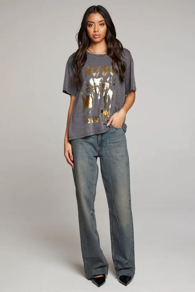 Womens Tops Chaser Brand ACDC Highway To Hell Tee