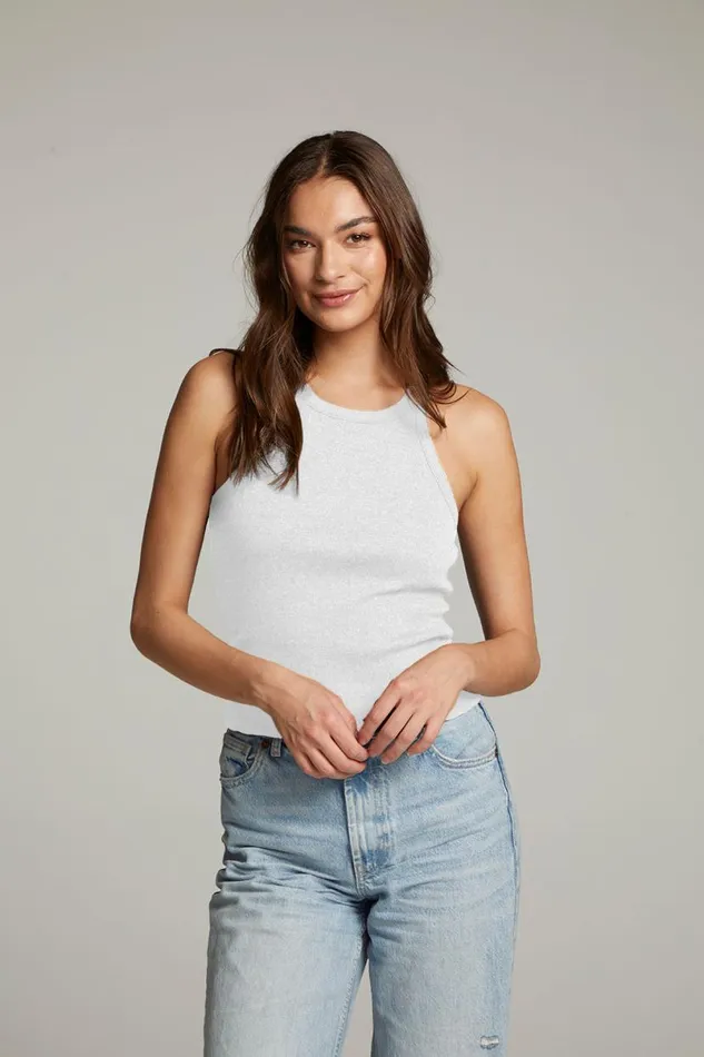 Womens Tops Chaser Brand August White Tank Top