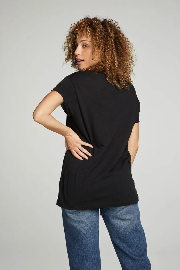 Womens Tops Chaser Brand Cap Sleeve Crew Neck Tee