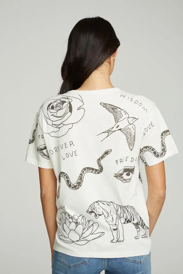 Womens Tops Chaser Brand Cherish Forever Crew Tee