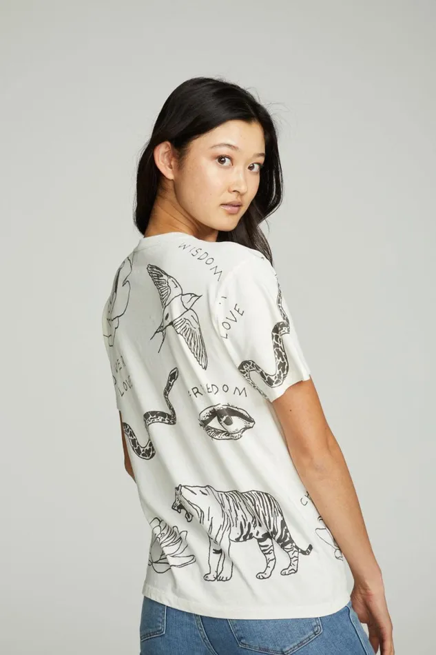Womens Tops Chaser Brand Cherish Forever Crew Tee