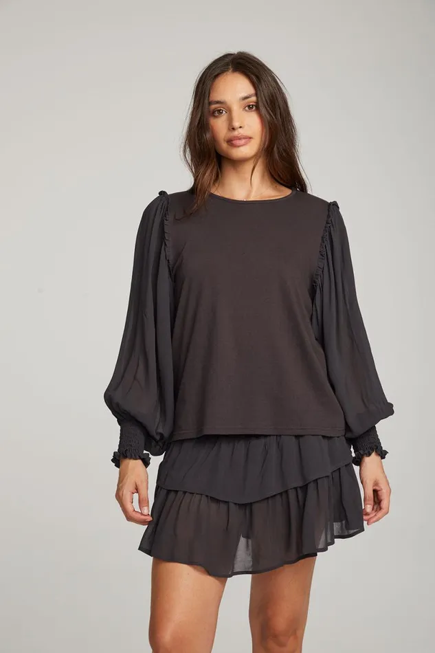 Womens Tops Chaser Brand Clyde Licorice Blouse