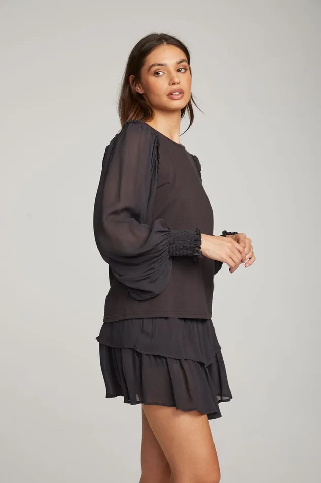 Womens Tops Chaser Brand Clyde Licorice Blouse