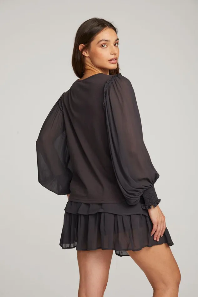 Womens Tops Chaser Brand Clyde Licorice Blouse
