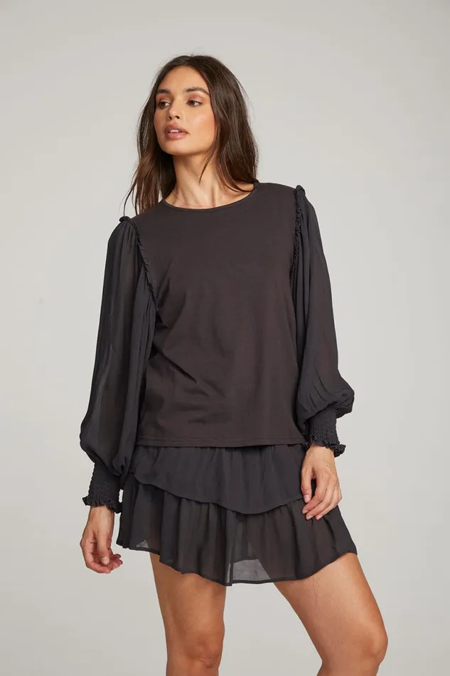 Womens Tops Chaser Brand Clyde Licorice Blouse