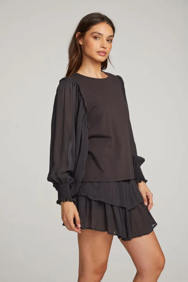 Womens Tops Chaser Brand Clyde Licorice Blouse