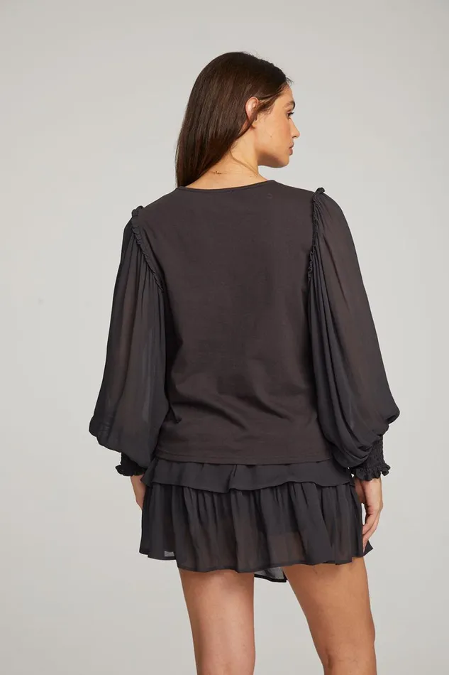 Womens Tops Chaser Brand Clyde Licorice Blouse