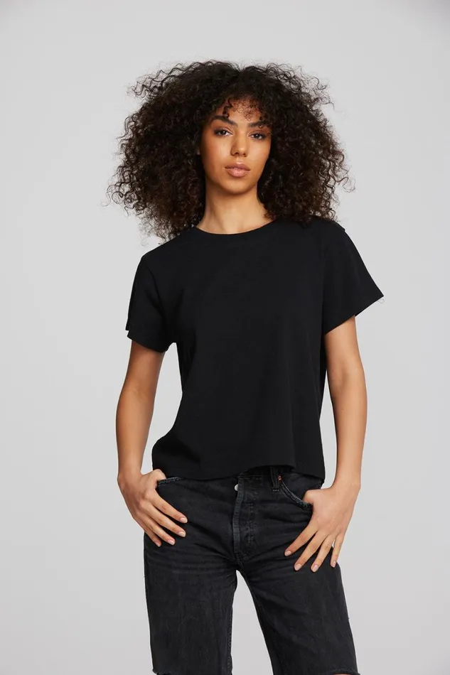 Womens Tops Chaser Brand Coast Cotton Jersey Oversized Crew Neck Tee