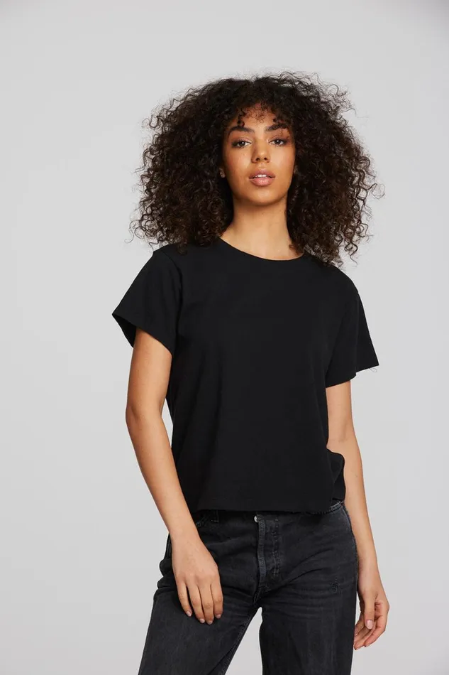 Womens Tops Chaser Brand Coast Cotton Jersey Oversized Crew Neck Tee
