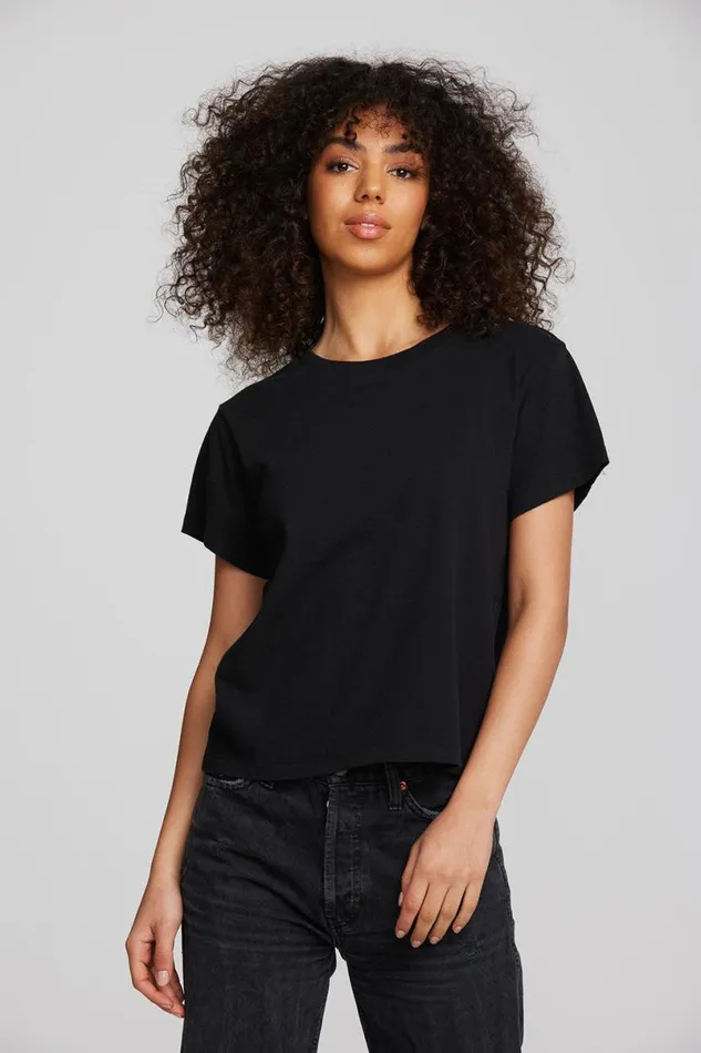 Womens Tops Chaser Brand Coast Cotton Jersey Oversized Crew Neck Tee