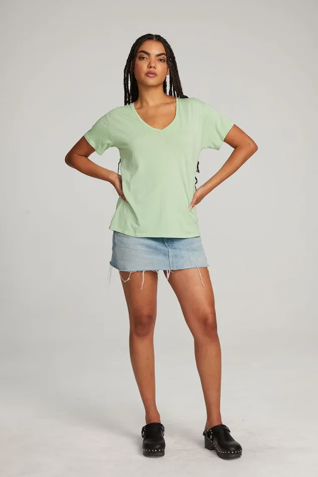 Womens Tops Chaser Brand Everyday Essential Quiet Green Vneck Tee