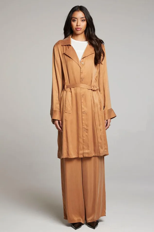 Womens Tops Chaser Brand Ford Toffee Trench Coat