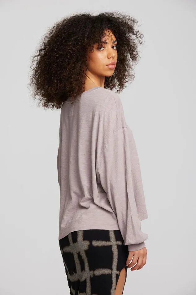 Womens Tops Chaser Brand Gauze Jersey Long Sleeve Tee