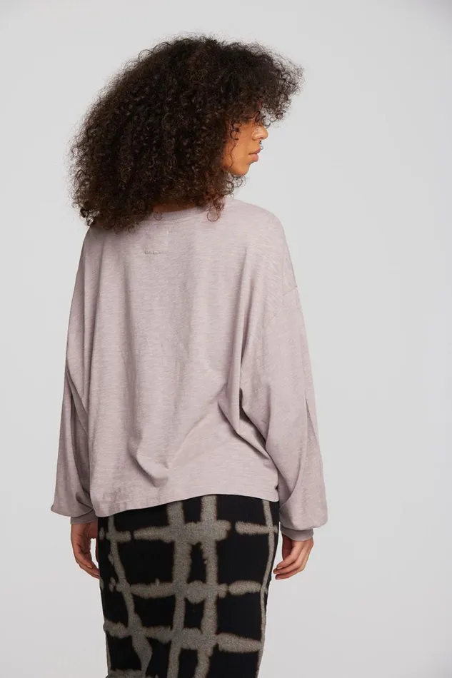 Womens Tops Chaser Brand Gauze Jersey Long Sleeve Tee