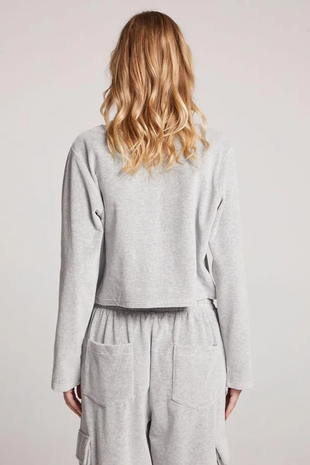 Womens Tops Chaser Brand Impala Light Heather Grey Long Sleeve Tee