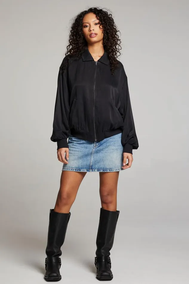 Womens Tops Chaser Brand Johnny Licorice Zip Up Jacket