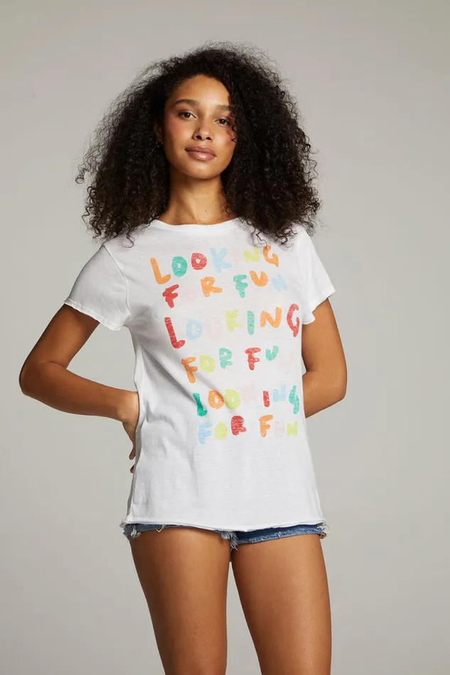 Womens Tops Chaser Brand Looking For Fun Tee