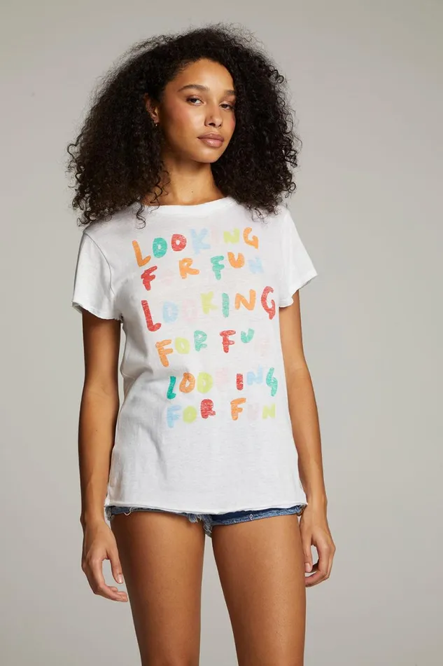 Womens Tops Chaser Brand Looking For Fun Tee